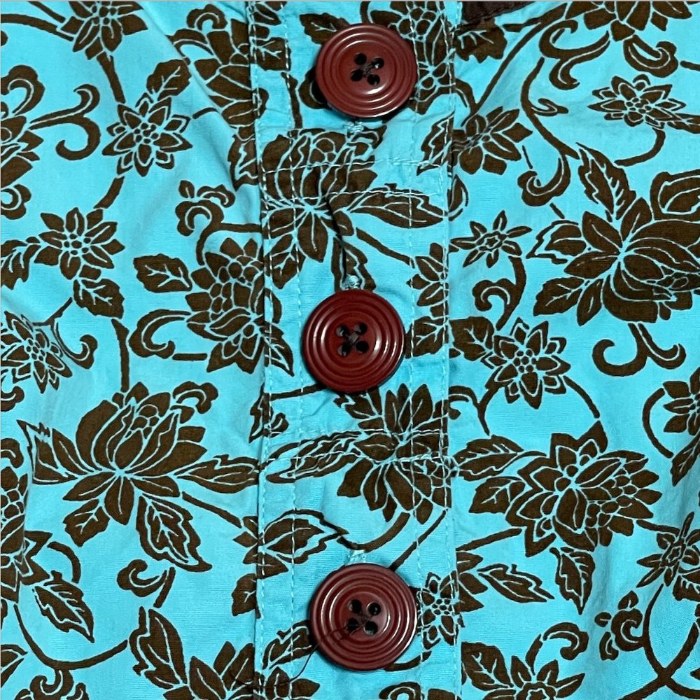 Healing Hands Teal Blue Green Brown Fall Floral - Picture 6 of 8